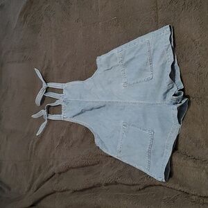 Celebrity Pink Blue Denim Shoulder Strap Romper NWOT